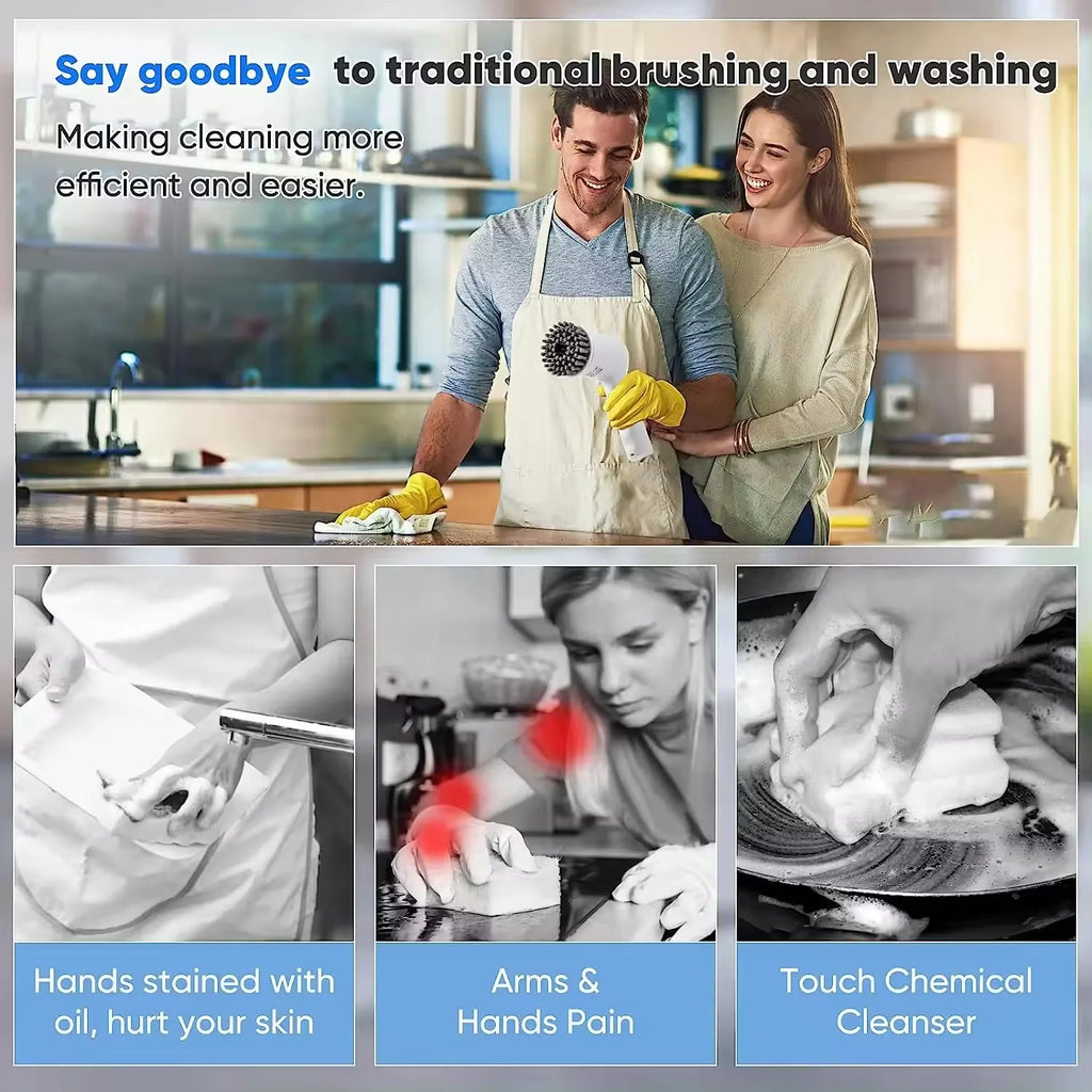 Brosse Nettoyante Électrique 5-en-1 : Dites Adieu à la Saleté!